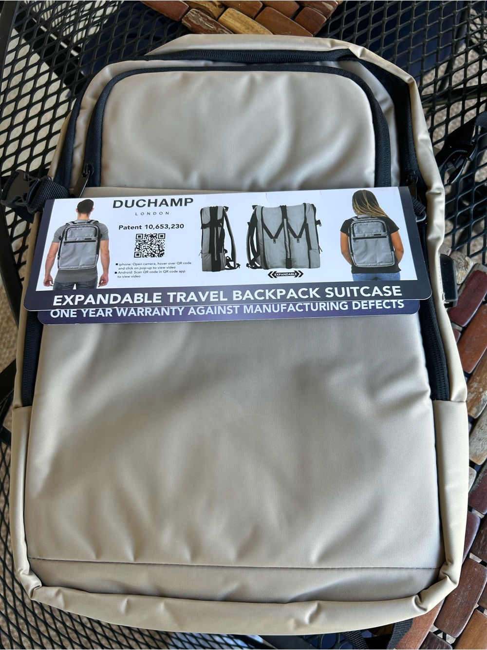 Duchamp London Expandable Travel Backpack Suitcase NEW - Picture 16 of 16